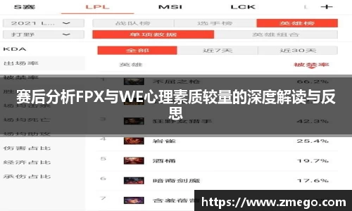 赛后分析FPX与WE心理素质较量的深度解读与反思